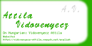 attila vidovenyecz business card